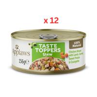 Applaws Taste Toppers Stew Chicken With Lamb & Vegetables Wet Dog Food Tin 156g X 12