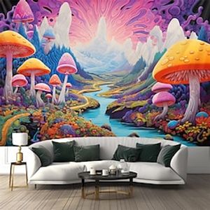 Fantasy Mushroom Land Hanging Tapestry Wall Art Trippy Large Tapestry Mural Decor Photograph Backdrop Blanket Curtain Home Bedroom Living Room Decoration Lightinthebox