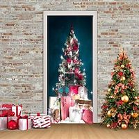 Christmas 3D Stickers Waterproof Door Stickers Xmas Door Mural Peel Self Adhesive Wallpaper PVC Sticker Removable Wall Decal for Home Office Decoration Lightinthebox - thumbnail