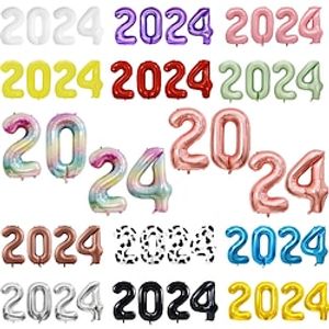 2024 Balloons, 2024 Foil Number Balloons,2024 Balloons New Year, Large 2024 Mylar Balloons for 2024 New Years Eve Party Supplies Festival Birthday Anniversary Graduation Decorations miniinthebox