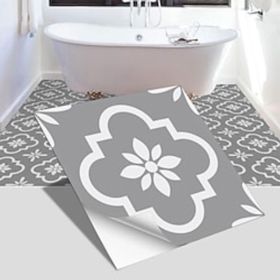 4pcs Vinyl Tile Stickers Peel And Stick Home Decoration Wallpaper Peel And Stick Wall Stickers Thickened Waterproof Non-Slip Wear-Resistant Self-Adhesive Floor Stickers 20x20cm30x30cm Lightinthebox