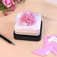 New Year Romantic Tree House Table Calendar Creative 3d Paper Carving Desktop Decoration Calendar Multifunctional Note Paper Note Bookmarks With Led Night Light miniinthebox - thumbnail