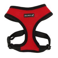 Puppia Soft Harness Red Extra Large Neck 16.5, Chest 22.0 - 32.0 inch