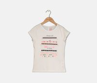 Kids Girls Short Sleeve Graphic T-shirt  White - thumbnail