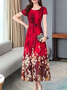 Round Neck Printed Maxi Dress