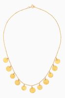 Hammered Coin Charm Necklace in 18kt Yellow Gold - thumbnail