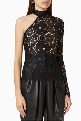 Lace Cropped Turtleneck Blouse Lace Cropped Turtleneck Blouse