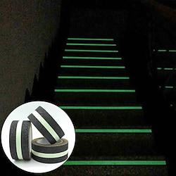 1 Roll Anti-slip Traction Tape With Dark Green Stripe Friction Grinding Adhesive For Indoor Outdoor Stair Treads Glow in the Dark Lightinthebox