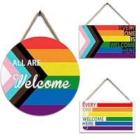 Rainbow Welcome Sign Wooden Wall Plaque for Home Decor, Amazon Home Decoration - Stylish Wood Sign for Wall Decor Lightinthebox