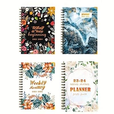 Weekly Planner Full English Version Schedule Book A5 Notepad Notebook 2024 Years Coil Journal miniinthebox