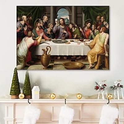 People Wall Art Canvas The Last Supper Prints and Posters Pictures Decorative Fabric Painting For Living Room Pictures No Frame Lightinthebox