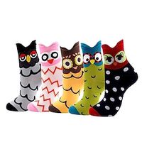 5 Pairs Women's Ankle Socks Low Cut Socks Party Daily Multi Color Polyester Simple Classic Cute Socks Lightinthebox - thumbnail