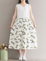 Women Vintage Sleeveless Printed Dresses