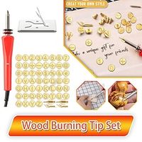 3765 Pcs Wood Leather Burning Set Tip Letter Wood Burning Tip Including Alphabet Number For Wood Craft DIY Embossing Carving Including Alphabet Number Symbol Durable Brass Alphabet Number Template Lightinthebox - thumbnail