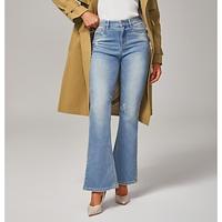 Women's Girlfriend Jeans Cotton Stretch Flared Jeans High Waist Frayed Hem Casual Denim Pants Stylish Comfortable Versatile Daily Work Fall