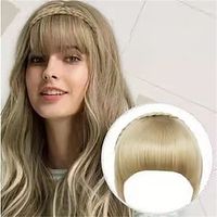 Bang Hair Bands Synthetic Headband Wig with Bangs Front Hair Bangs Headband Braided Hair Hoop for Women, front hair extensions Light front hair bangs Brown headband bangs Lightinthebox - thumbnail