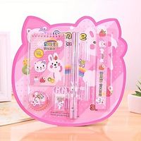 8pcsset Christmas Gifts For Learning Supplies School Party Prizes Stationery Sets Include Pencil Sharpener Eraser Notebook Ruler Pen Cap Lightinthebox - thumbnail