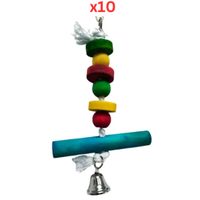 Pets Club Natural Wooden Bird Toy H-20 Cm, W-15 Cm (Pack of 10)