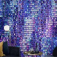 Mural Wallpaper Wall Sticker Covering Print Custom Peel and Stick Removable Self Adhesive Festive blue purple crystals PVC  Vinyl Home Decor Lightinthebox - thumbnail
