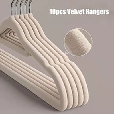 10pcs Velvet Hanger, Non-Slip Suit Clothes Hangers, Clothes Hanging Rack miniinthebox