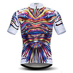 21Grams Men's Short Sleeve Cycling Jersey Summer Spandex Polyester White Rainbow Bike Jersey Top Mountain Bike MTB Road Bike Cycling Quick Dry Moisture Wicking Breathable Sports Clothing Apparel Lightinthebox