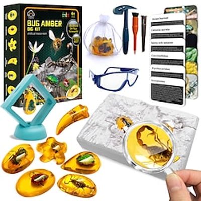 Children's Archaeological Excavation of Toy Fossil Specimens Amber Insect Blind Boxes Male and Female Handmade Treasure Hunting Lightinthebox