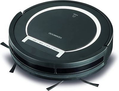 Kenwood Smart Robot Vacuum Cleaner, 2-in-1 Vacuuming , Smart Drop Proof Technology, Virtual Wall, Works on Carpets & Hard Floors 0.5 Suction Power, super silent 65 DB, LED Display VRP10 Black