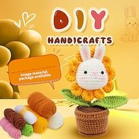 Crochet Kit for Beginners, Crocheting Animals Kits w Step-by-Step Video Tutorials, Knitting Starter Pack for Adults and Kids Wool Handmade Diy Hooked KnitComplete Set Of Material Packages Lightinthebox - thumbnail