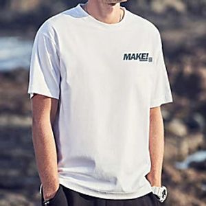 Men's Tee T shirt Hot Stamping Graphic Prints Letter Print Short Sleeve Casual Tops 100% Cotton Basic Designer Big and Tall White miniinthebox