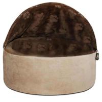 K&H Self-Warming Kitty Bed Hooded Small Chocolate, Tan 16 inch 41 Cms