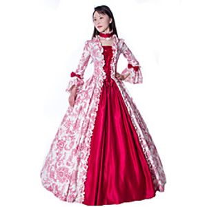 Princess Maria Antonietta Floral Style Rococo Victorian Renaissance Vacation Dress Dress Party Costume Masquerade Women's Costume Print Vintage Cosplay Christmas Halloween Party / Evening 3/4 Length miniinthebox