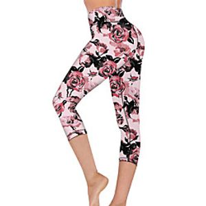 21Grams Women's High Waist Yoga Pants Capri Leggings Tummy Control Butt Lift Breathable Pink Fitness Gym Workout Running Summer Sports Activewear High Elasticity Lightinthebox