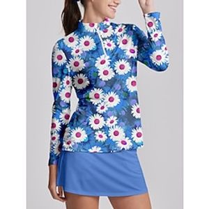 Women's Golf Polo Shirt Blue Long Sleeve Top Ladies Golf Attire Clothes Outfits Wear Apparel Lightinthebox