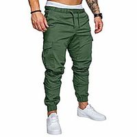 mens Joggers  Streetwear Sweatpants casual cargo pants elastic waist  Trousers multi pockets chino jogger pant(army green,xx-large) miniinthebox - thumbnail