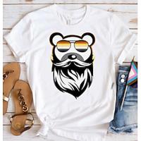 LGBT LGBTQ T-shirt Pride Shirts Rainbow Bearded Bear Lesbian Gay T-shirt For Unisex Adults' Hot Stamping Pride Parade Pride Month Lightinthebox