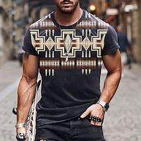 Boho Fashion Designer Casual Men's 3D Print Short Sleeve Shirt T shirt Tee Tee Top Daily Holiday Vacation T shirt Black Navy Blue Purple Short Sleeve Crew Neck Shirt Summer Clothing Apparel S M L XL Lightinthebox