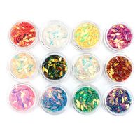 12 Colors Nail Glitter Dust Powder Sequins Tips 3D DIY Eyeshadow Manicure Decoration