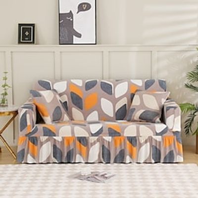 Sofa Slipcover Floral Printed Sofa Cover 1 Piece Easy Fitted Sofa Couch Cover Universal High Stretch Durable Furniture Protector with Skirt Lightinthebox