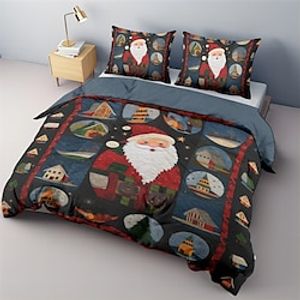 Christmas Bed Duvet Cover Bedding Set 2-Piece Set 3-Piece Soft Short Plush Set  Ultra Soft Comforter Set  With Quilt Art Lightinthebox