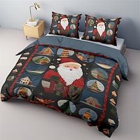 Christmas Bed Duvet Cover Bedding Set 2-Piece Set 3-Piece Soft Short Plush Set  Ultra Soft Comforter Set  With Quilt Art Lightinthebox - thumbnail