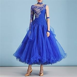 A-Line Party Dresses Elegant Dress Formal Ankle Length Long Sleeve One Shoulder Spandex with Crystals Splicing 2023 Lightinthebox