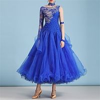 A-Line Party Dresses Elegant Dress Formal Ankle Length Long Sleeve One Shoulder Spandex with Crystals Splicing 2023 Lightinthebox - thumbnail