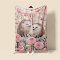 Hedgehog Forest Pattern Super Soft Blanket,Novelty Flannel Throw Blankets Warm  Printed All Seasons Room Decoration Gifts Home Decor Lightinthebox - thumbnail