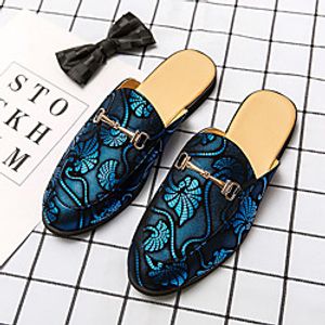 Men's Clogs  Mules Bag Sets Flat Sandals Comfort Loafers Casual Daily Walking Shoes PU Breathable Non-slipping Wear Proof Blue Gold Rainbow Summer Lightinthebox