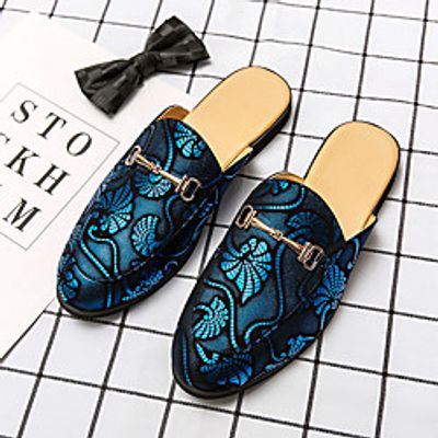 Men's Clogs  Mules Bag Sets Flat Sandals Comfort Loafers Casual Daily Walking Shoes PU Breathable Non-slipping Wear Proof Blue Gold Rainbow Summer Lightinthebox
