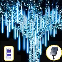 Solar Meteor Shower Rain Lights 30cm/50cm/80cm 8 Tubes Falling Raindrop Fairy String Light Waterproof Plug in Icicle Lights Outdoor for Halloween Christmas Party Patio Decor miniinthebox - thumbnail