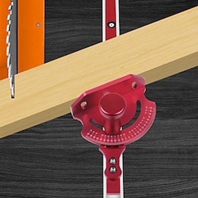 1pc Red Miter Gauge Aluminum Alloy Handle Benches Table Saw Router Miter Gauge Sawing Assembly Ruler DIY Carpenter Woodworking Tools miniinthebox