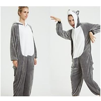 Adults' Kigurumi Pajamas Nightwear Cartoon Character Onesie Pajamas Flannel Cosplay For Men and Women Carnival Animal Sleepwear Cartoon Festival  Holiday Costumes Lightinthebox