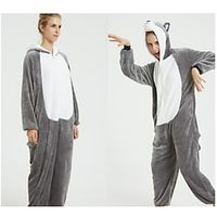 Adults' Kigurumi Pajamas Nightwear Cartoon Character Onesie Pajamas Flannel Cosplay For Men and Women Carnival Animal Sleepwear Cartoon Festival  Holiday Costumes Lightinthebox - thumbnail