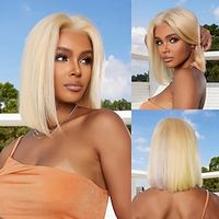 Human Hair Blend Wig Short Natural Straight Pixie Cut Side Part Layered Haircut Asymmetrical Multi-color Cosplay Curler  straightener Natural Hairline Capless Brazilian Hair Women's All Medium Lightinthebox - thumbnail